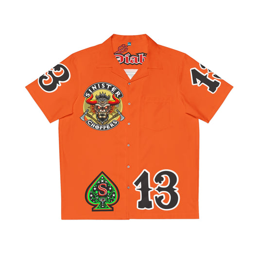 Big Bopper Sinister Choppers - Men's Hawaiian Shirt - Loose, Comfortable Button Up Shirt for Easy Breezy Riding - Sizes to 5XL