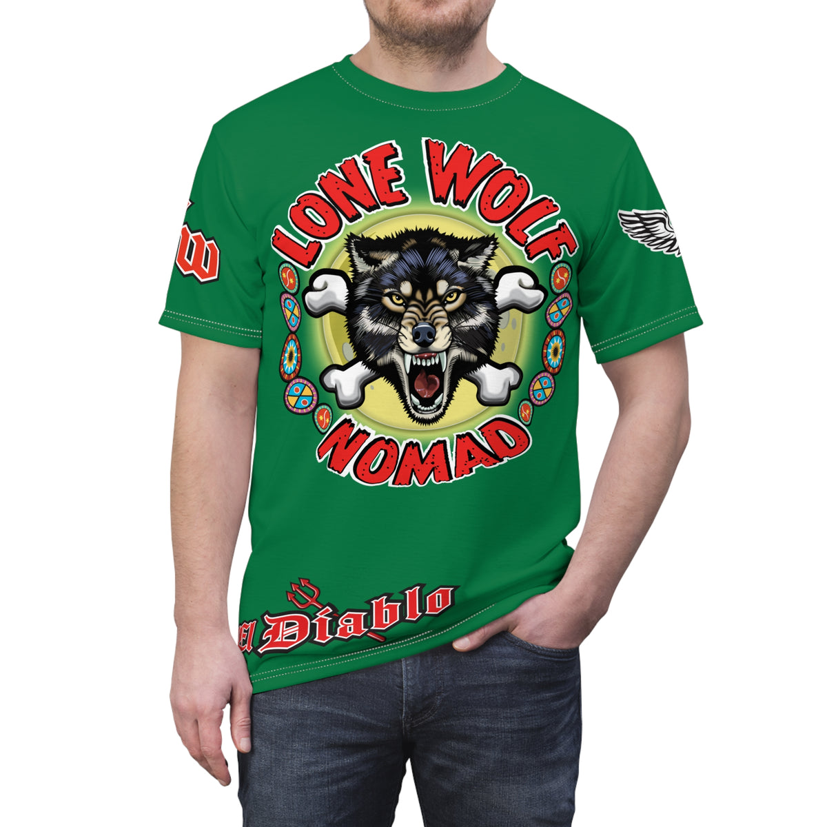 Lone Wolf Nomad HiViz Super Tee - For The Independent No Club Bikers For Life