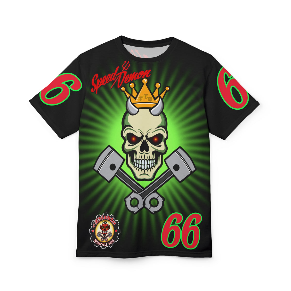 Speed Demon Route 66 High Performance Unisex Super Tee - Lumina Green HiViZ Features