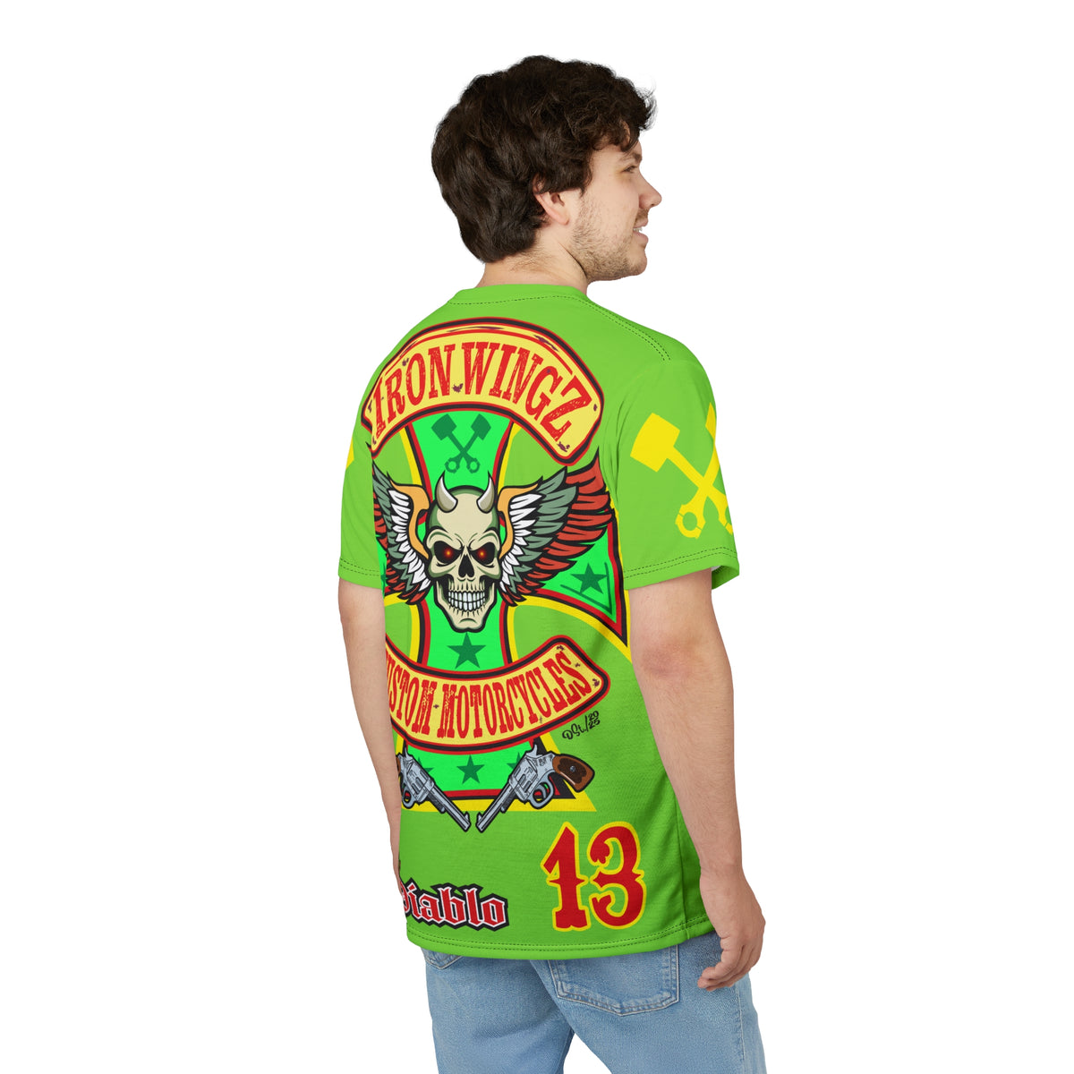 VERY Special HIVIZ Iron WingZ Customs Graphic Super Tee, Edgy Streetwear, Customized Apparel, Gift for Bikers