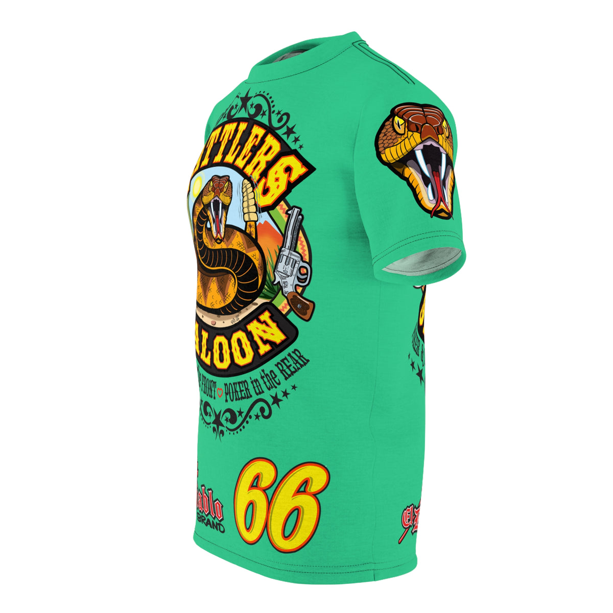 Rattlers Saloon Diamondback Logo Tee — Vintage Biker Route 66 Graphic Shirt