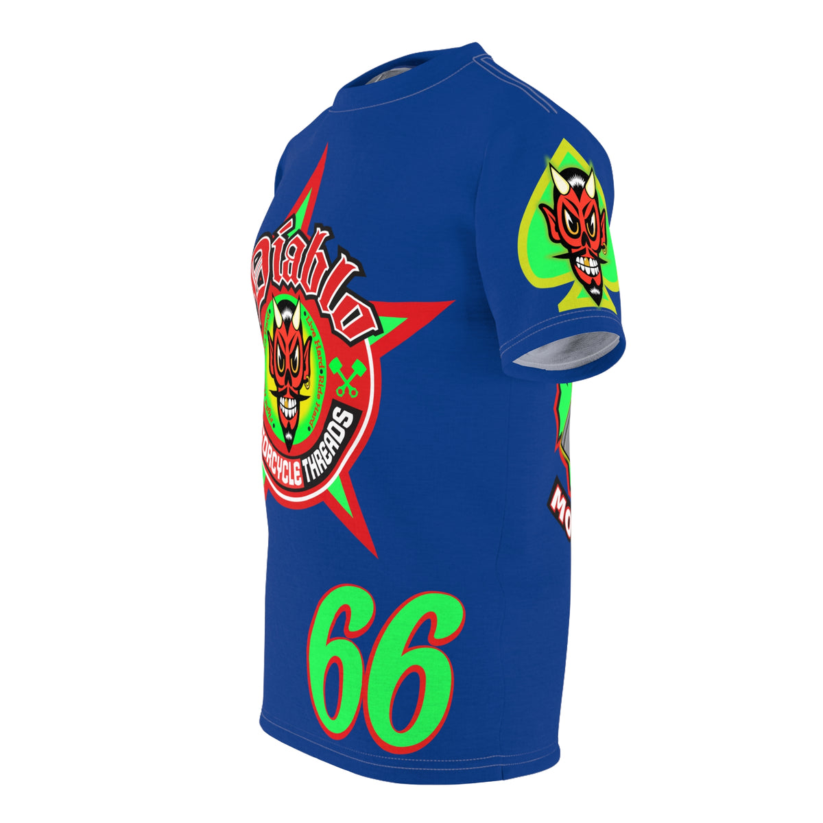 El Diablo Motorcycle Threads - Unisex Cut & Sew Tee - HiViz Color - Edgy Graphic Tee for Bikers