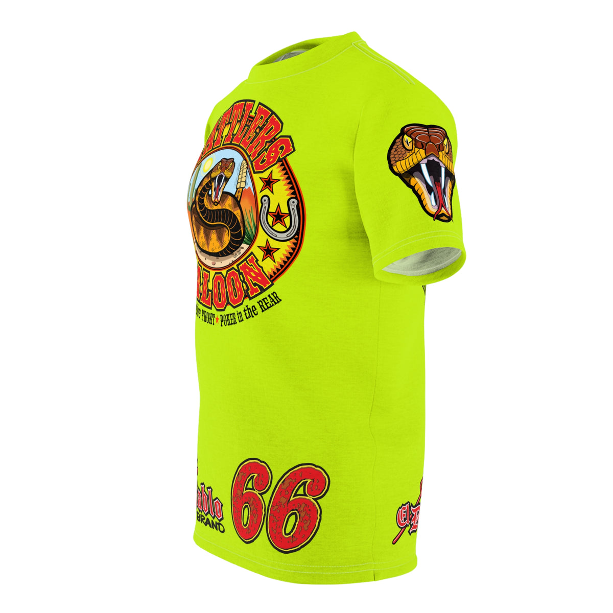 VERY Special Rattlers Saloon  BADAZZ HIVIZ SUPER RIDING TEE — Vintage Biker 66 Graphic Shirt