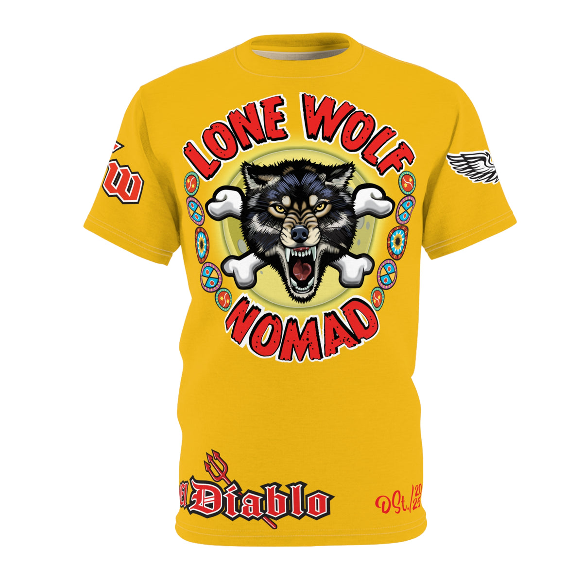 Lone Wolf Nomad HiViz Super Tee - For The Independent No Club Bikers For Life