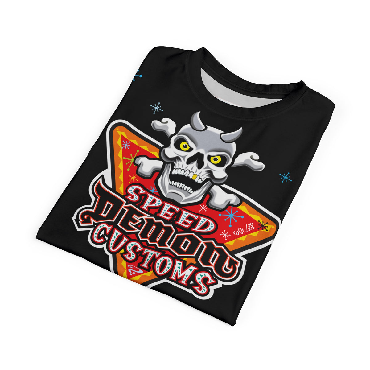 SRT Speed Demon Customs Spectacular  Super Riding Tee - Devilishly Demented Bold Biker Design