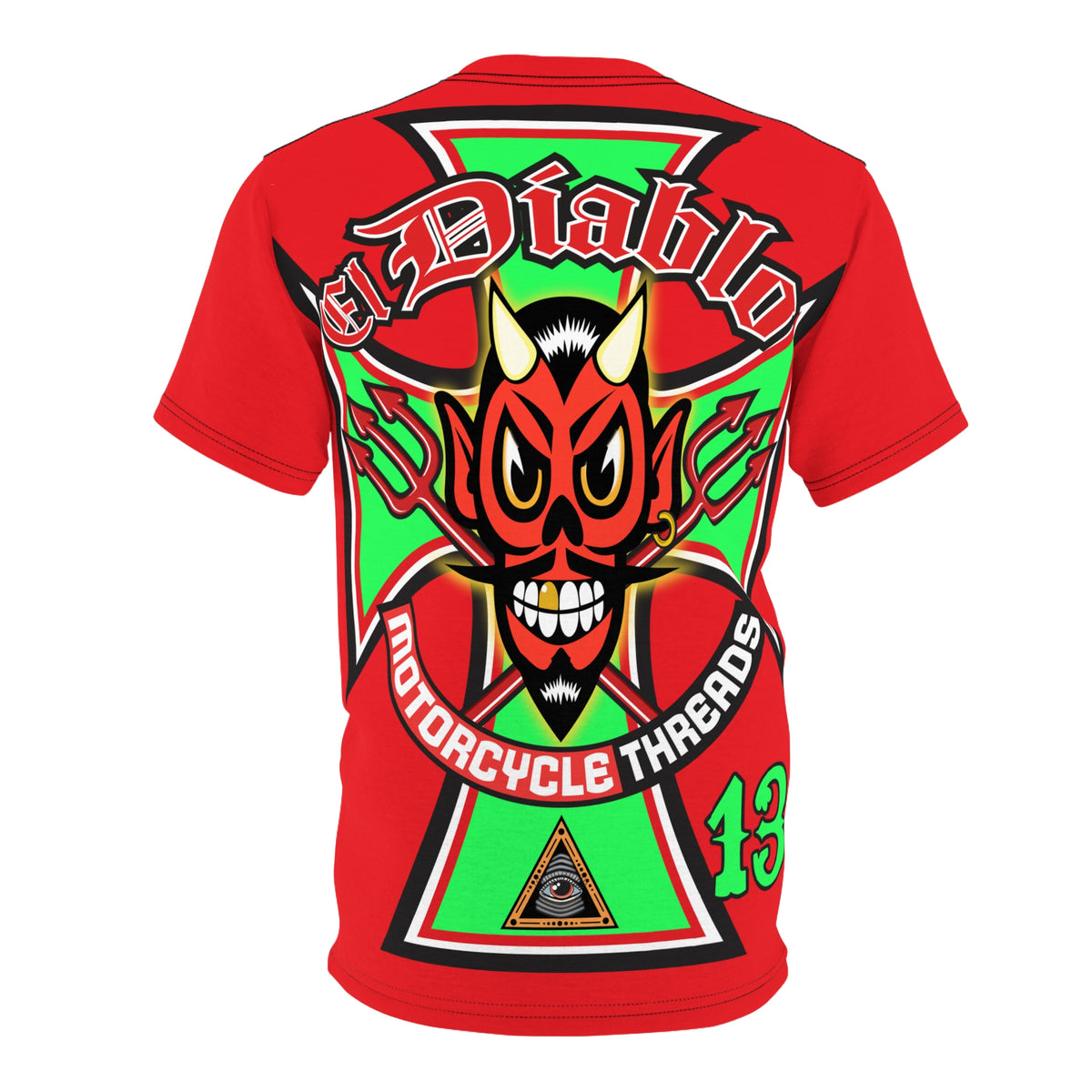 El Diablo Brand HiViz Super Tee - Brilliant Red, White and Floro Green for maximum visibility