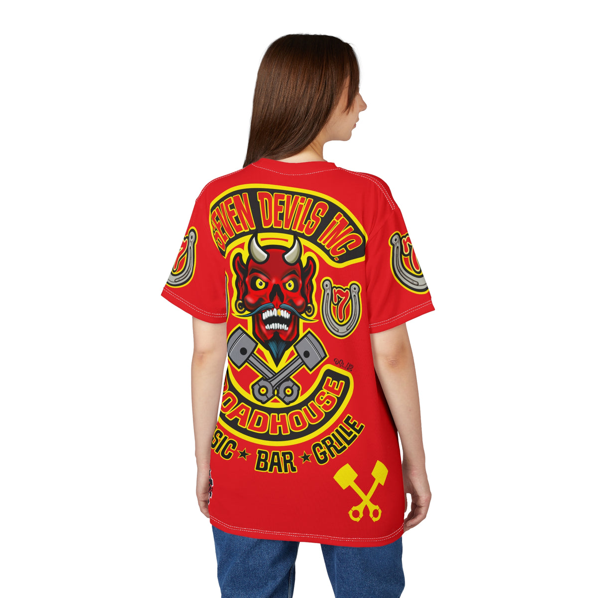 Seven Devils Inc. Roadhouse HiViz Graphic Tee - Motorcycle Custom Riding Super Tee