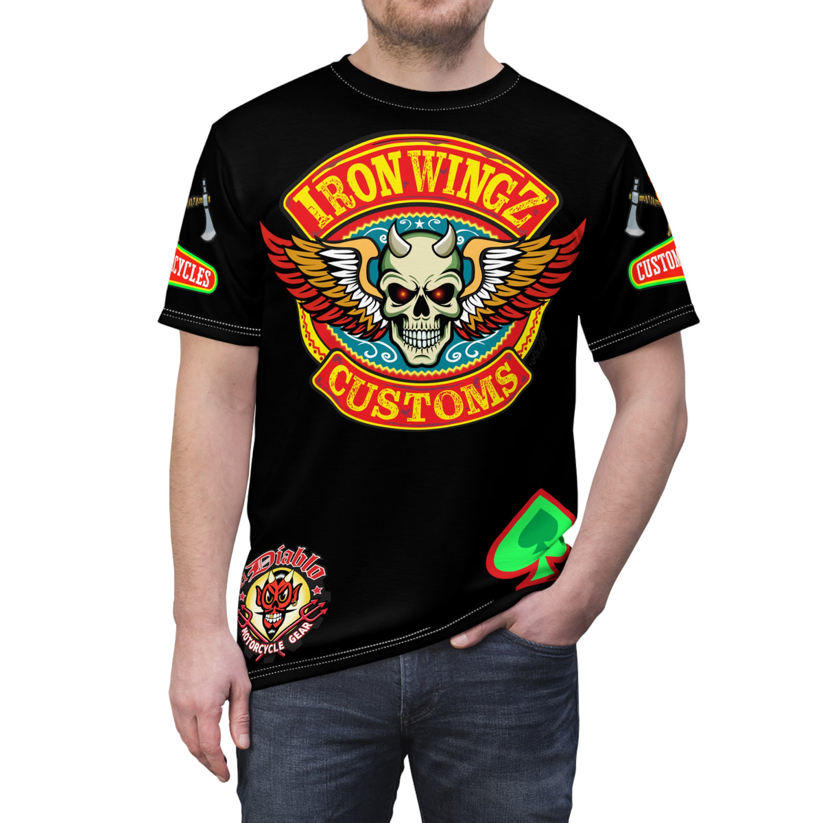 Iron WingZ Garage - Custom HiViz Super Tee - The Ultimate Motorcycle Riding Tee