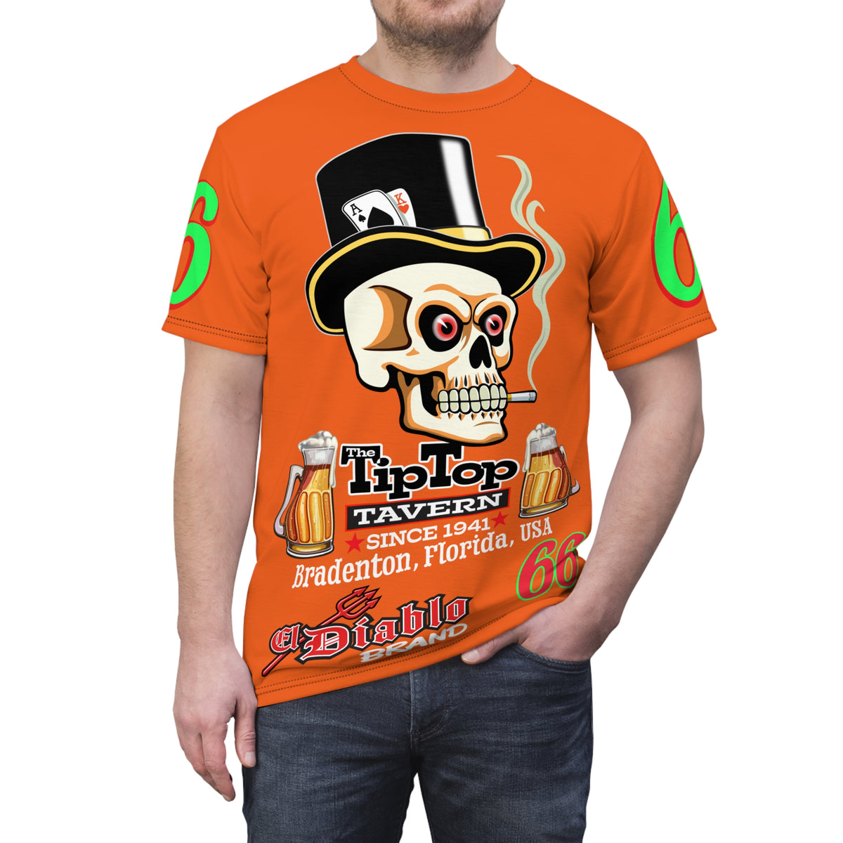 Tip Top Tavern Dive Bar Super Tee - Orange Crush - Special Edition Graphics - America's Best Dive Bar - Bikes Beers Babes & Bros. - Biker Bar Tee