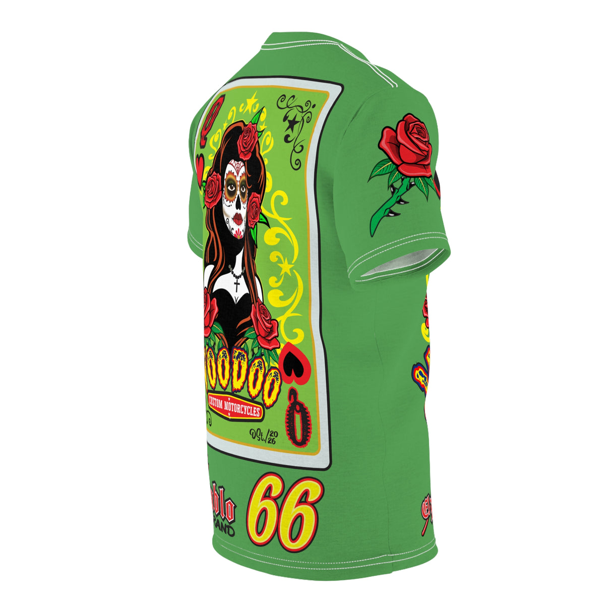 Voodoo Custom Motorcycles Tee — Queen of Hearts  Graphic Riding Super Tee