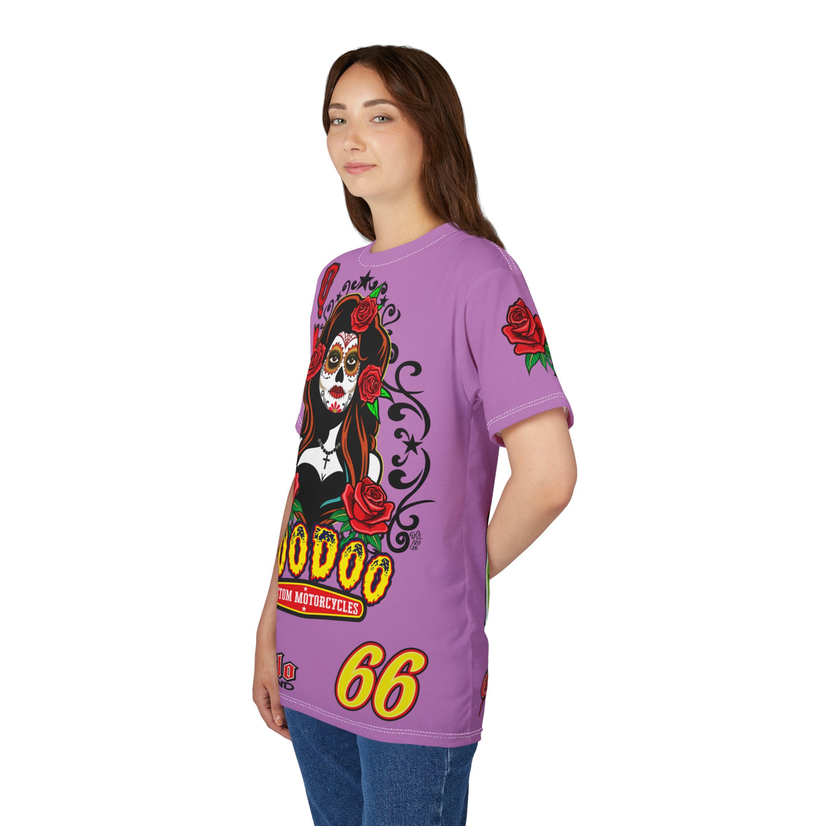 Copy of Voodoo Custom Motorcycles Tee — Queen of Hearts  Graphic Riding Super Tee