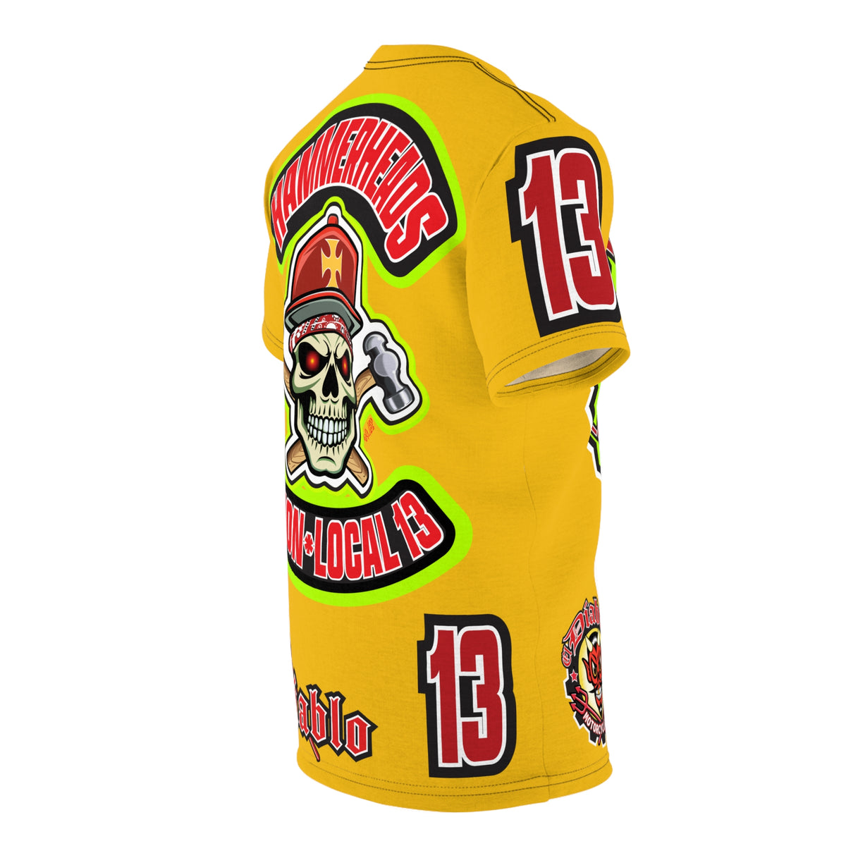 Hammerheads Union Local 13 HiViz Super Tee - Rough Tough Bad Attitude Motorcycle Riding Tee