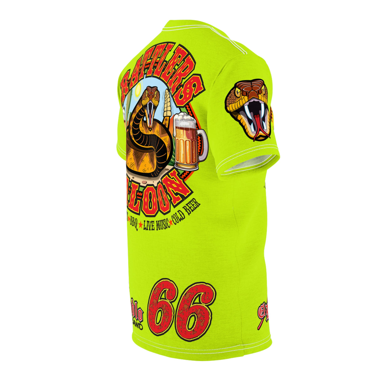 VERY Special Rattlers Saloon  BADAZZ HIVIZ SUPER TEE — Vintage Biker 66 Graphic Shirt