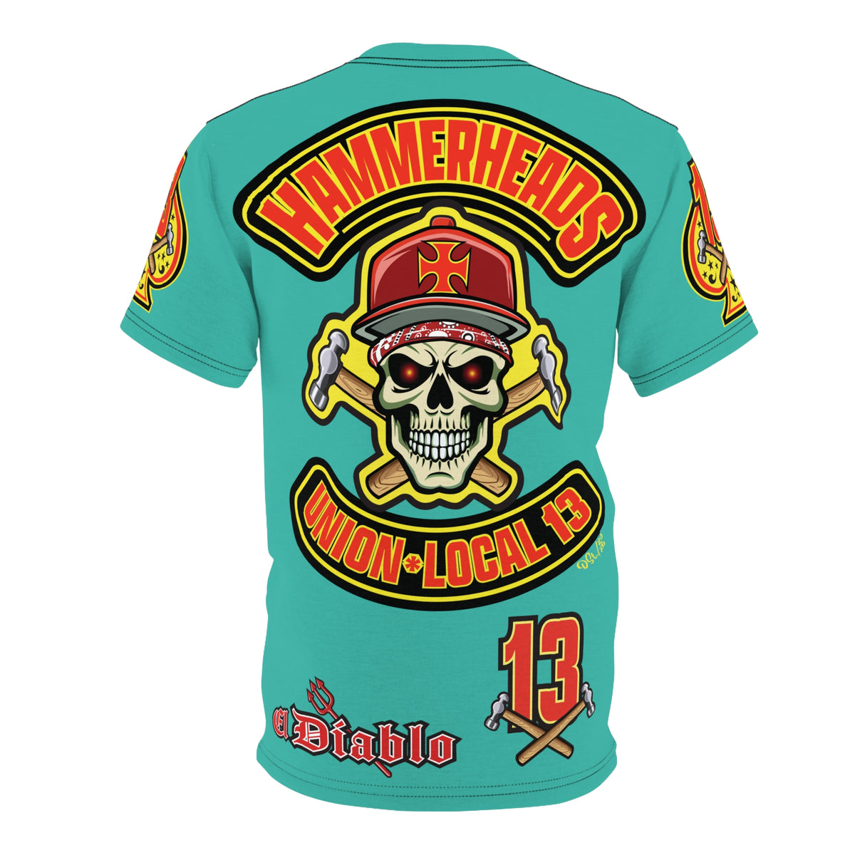 Hammerheads Union Local 13  -  Custom Motorcycle Riding Super Tee - Super Comfort and Fit