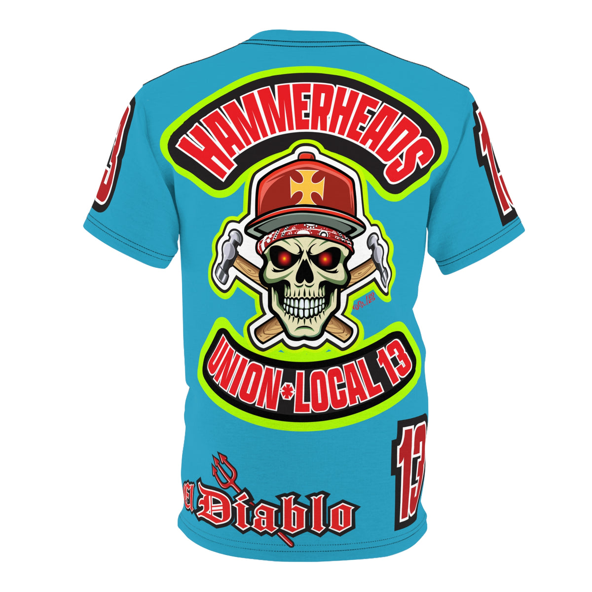 Hammerheads Union Local 13 HiViz Super Tee - Rough Tough Bad Attitude Motorcycle Riding Tee