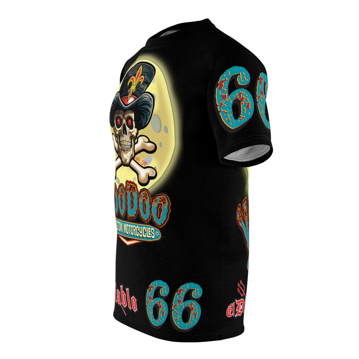Voodoo Custom Motorcycles Unisex HiViz Tee, Edgy Graphic Shirt, Motorcycle Apparel, Skull T-Shirt, Perfect for Bikers