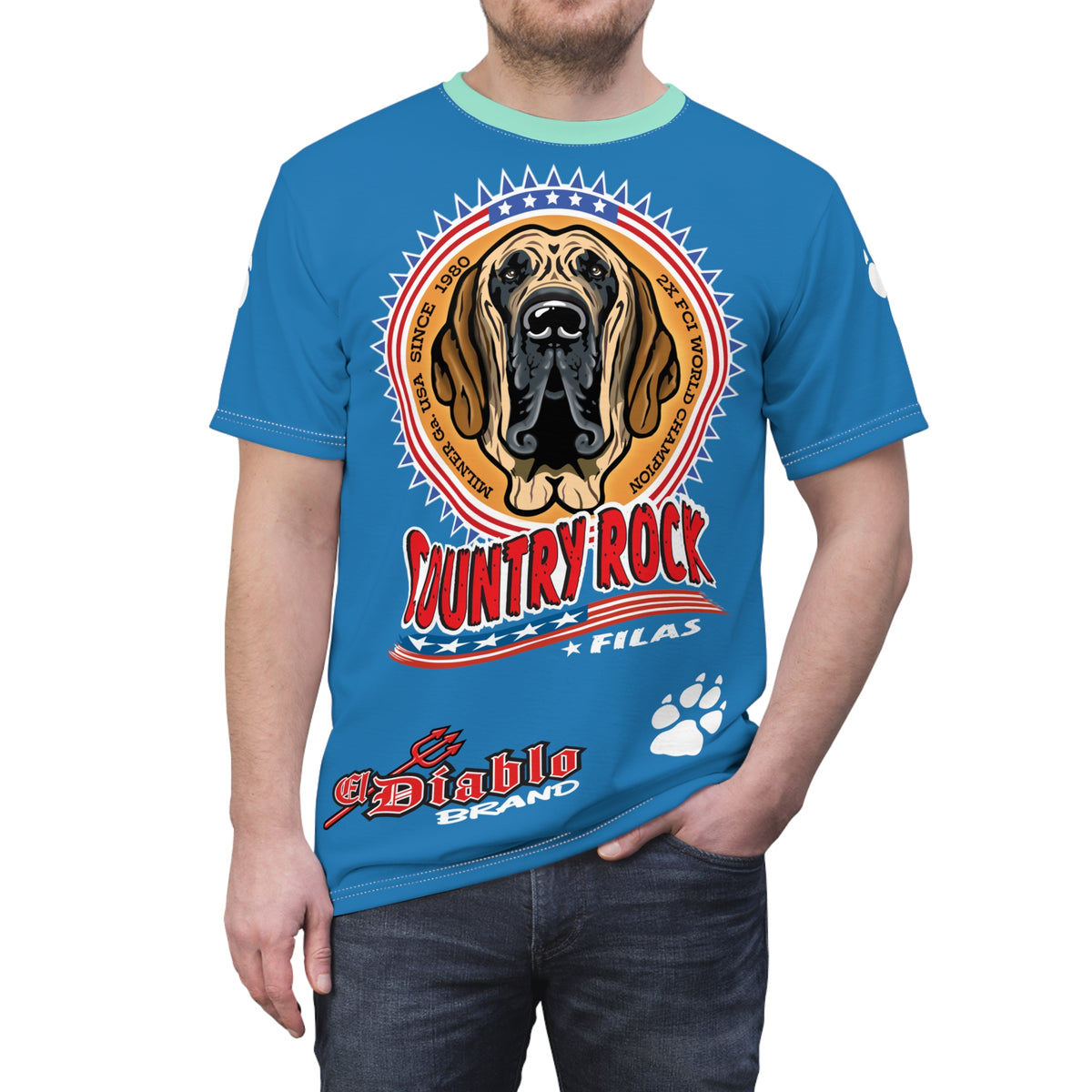 Country Rock Filas Graphic Super Tee — El Diablo Brand Paw Print T-Shirt