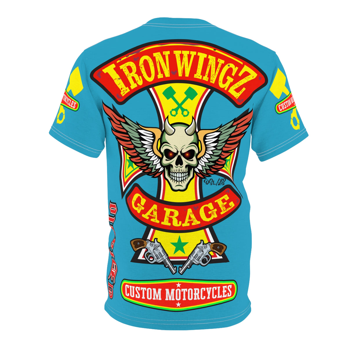 Iron Wingz Garage HiViz Super Tee, Unisex Graphic T-Shirt, Rockabilly Style Shirt, Alternative Fashion Top, Perfect Gift for Bikers