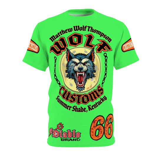 Very Special MWT Wolf Custom Motorcycles HiViZ Super Tee — Viciously Cool High Performance Motorcycle Riding Shirt