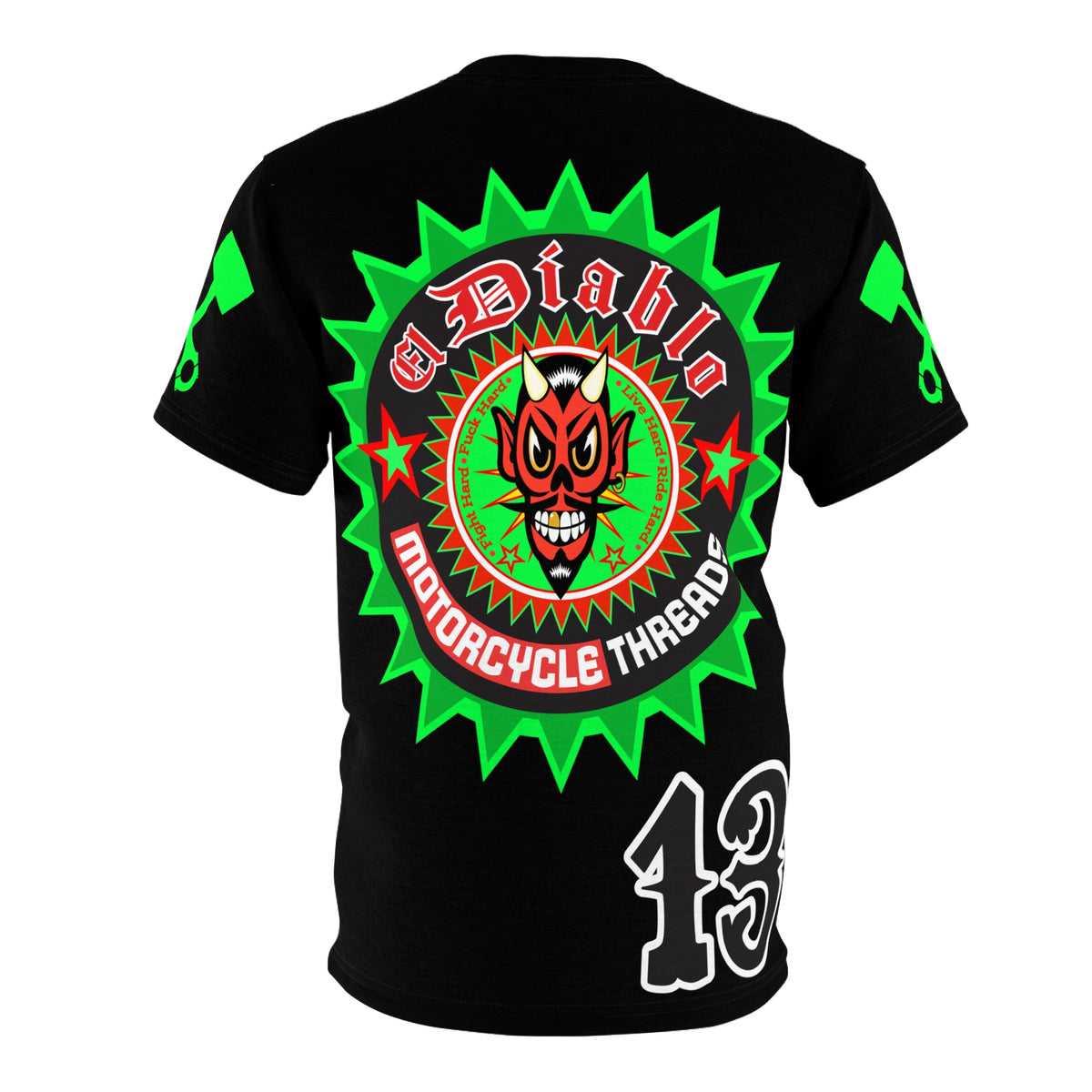 El Diablo Brand Hiviz Unisex Motorcycle Riders Super Tee