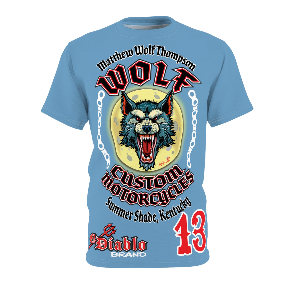 MWT Wolf Custom Motorcycles Super Tee — Viciously Cool High Performance Motorcycle Riding Shirt