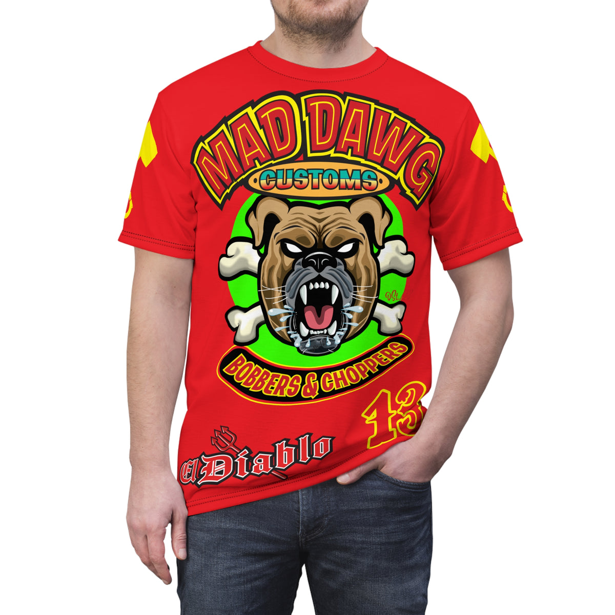 Mad Dawg Customs HiViz, High Performance Super Tee - Mad Dawgs & Bad Dawgs must have Riding Super Tee