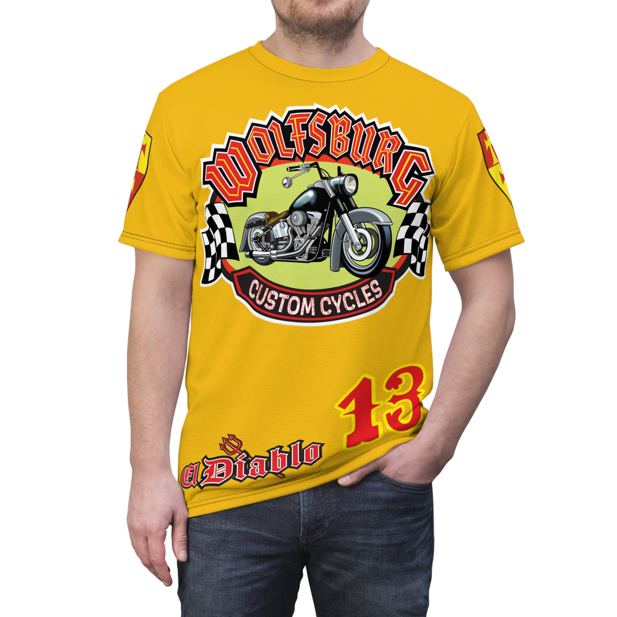 Wolfsburg Custom Cycles HiViz High Comfort Motorcycle Riders Super Tee
