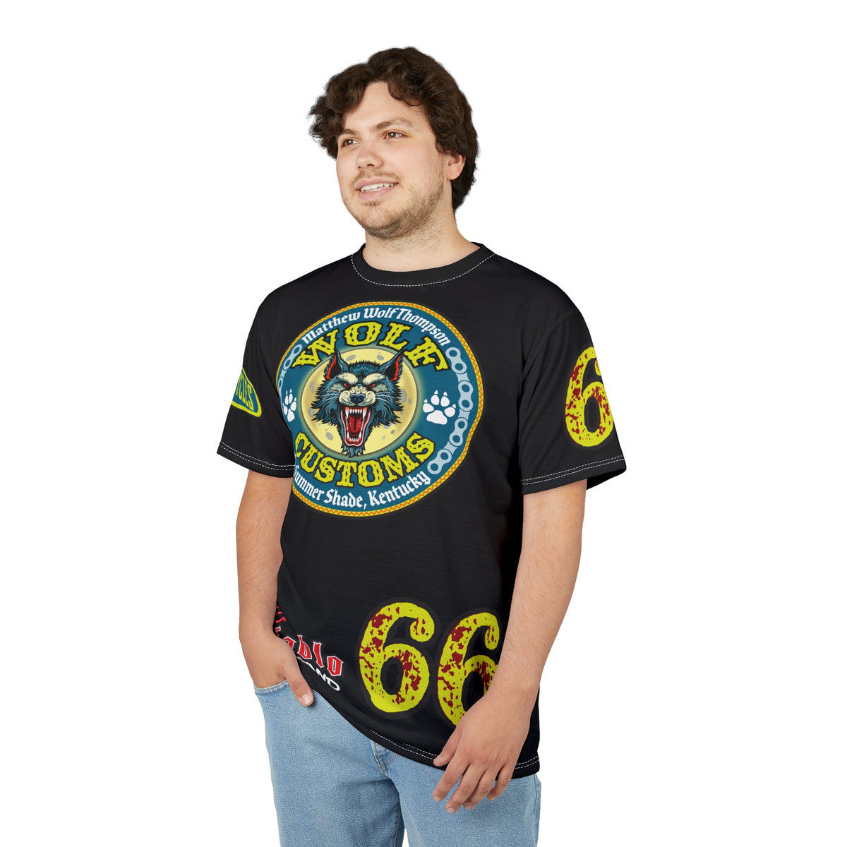 MWT Wolf Customs '66 Graphic Super  Tee — Retro Motorcycle Club Shirt The Best Biker Riding Tee EVER !!!
