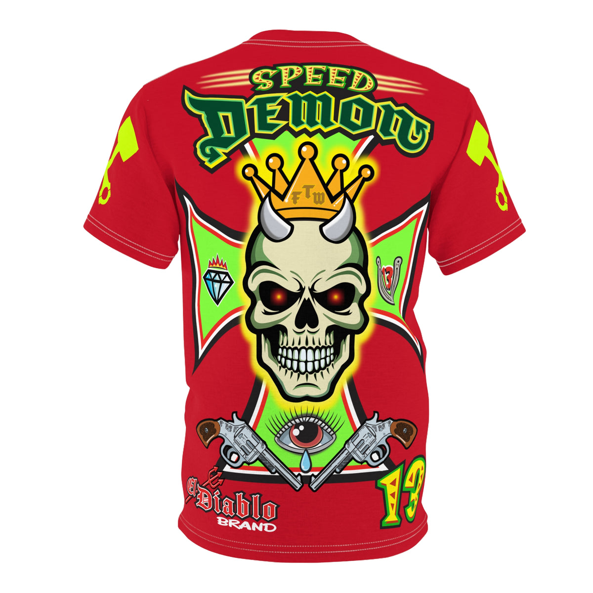 Speed Demon Hellfire HiViz Super Tee - THE Perfect Motorcycle Riding Tee - High Comfort & Perfect Fit Super Tee