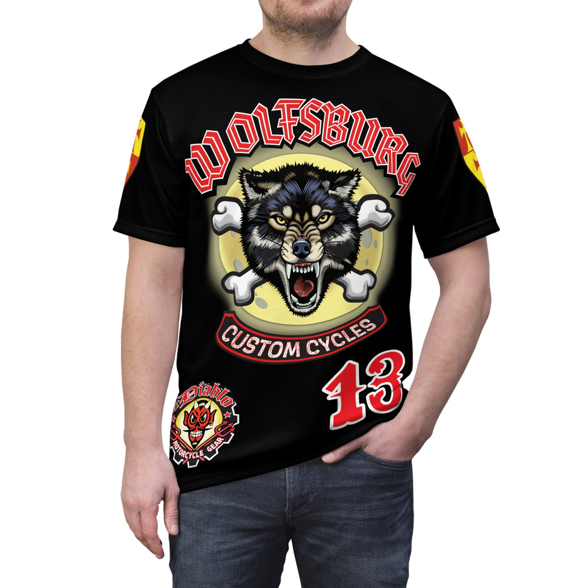Wolfsburg Custom Cycles HiViz Graphic Super Tee for Bikers