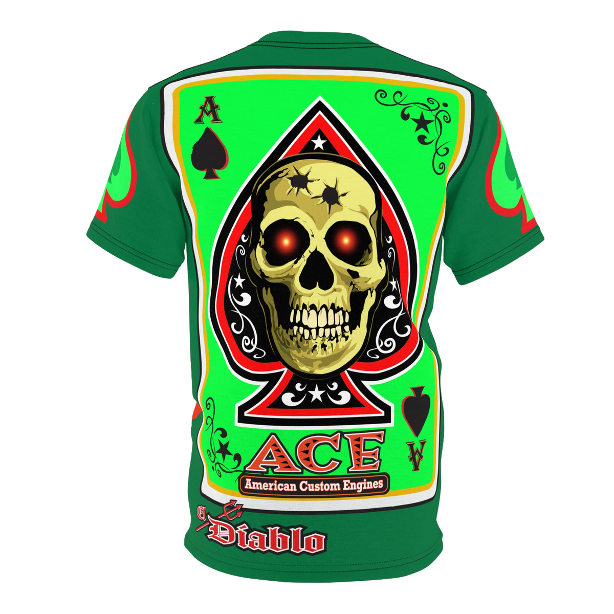 American Custom Engines ACE - Special Lumina Green  Ace of Spades Death Card High visibility Graphics