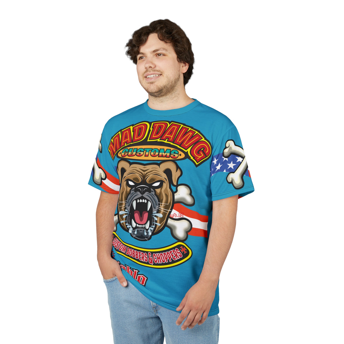 Mad Dawg Customs, Edgy Motorcycle Apparel, HiViz Custom Riding TEE, Rebel Fashion, Biker Style