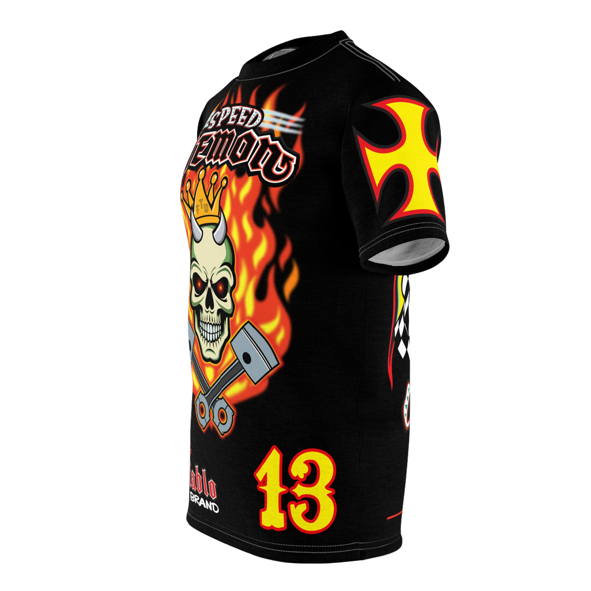 Speed Demon King of Speed Super Tee- Edgy Skull Flame Design for Bikers & Rebels