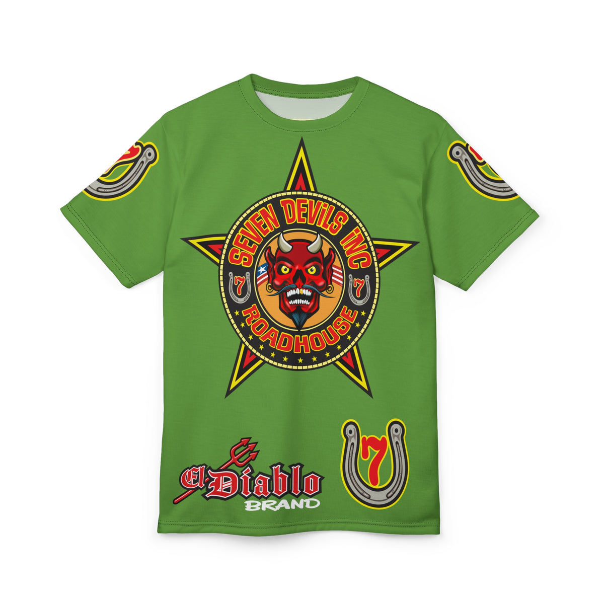 Seven Devils Inc. Roadhouse Graphic Tee - HiViz Motorcycle Custom Riding Super Tee