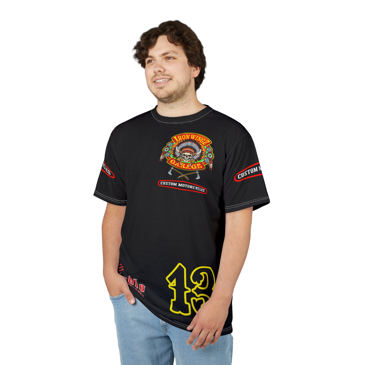 SRT Iron WingZ Garage Custom Biker Riding Super Tee - Retro Vintage Graphic Style