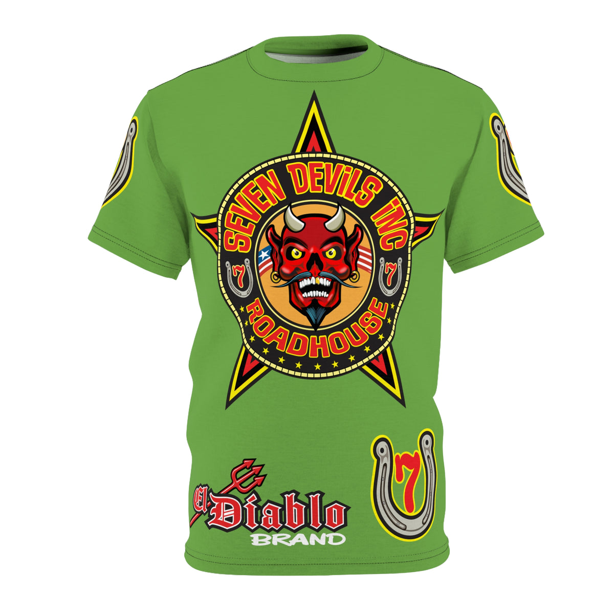Seven Devils Inc. Roadhouse Graphic Tee - HiViz Motorcycle Custom Riding Super Tee