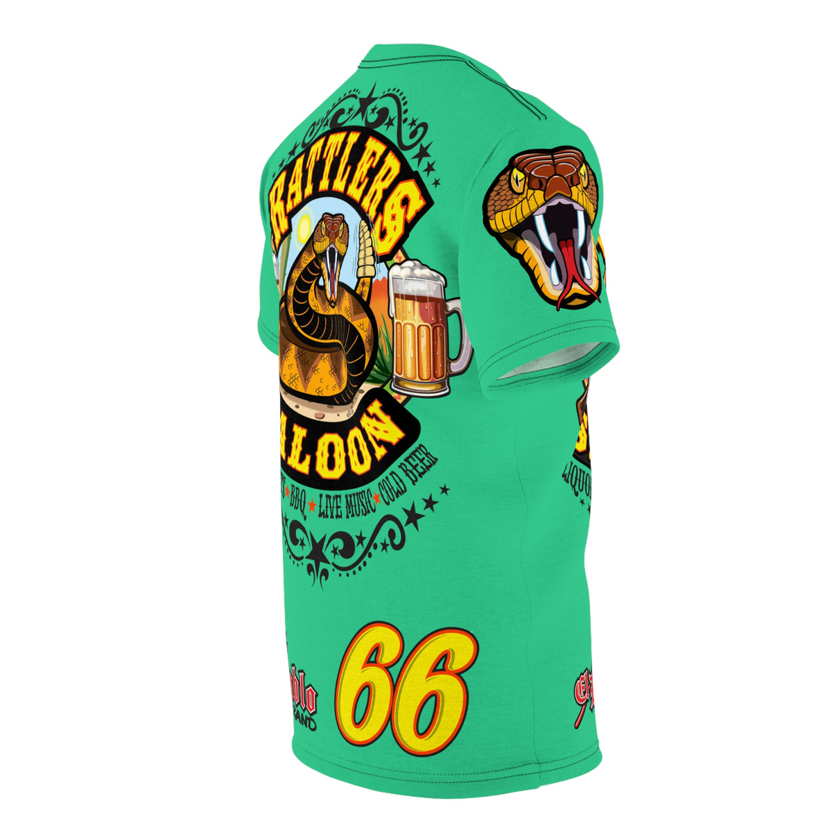 Rattlers Saloon Diamondback Logo Tee — Vintage Biker Route 66 Graphic Shirt