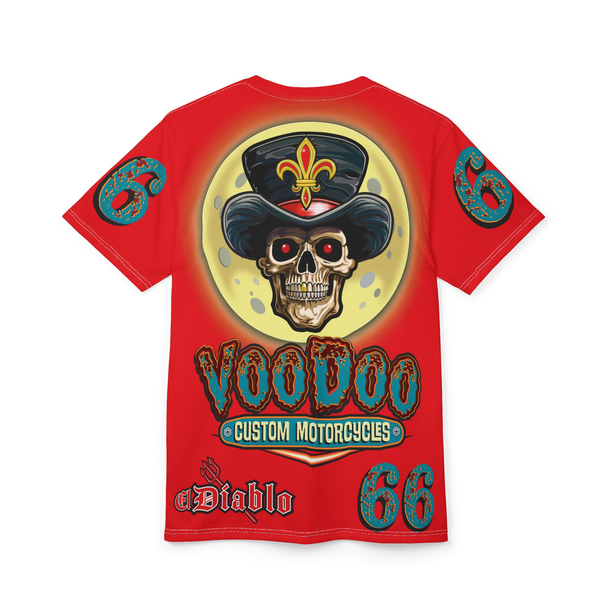 Voodoo Custom Motorcycles  Unisex HiViz Tee, Edgy Graphic Shirt, Motorcycle Apparel, Skull T-Shirt, Perfect for Bikers
