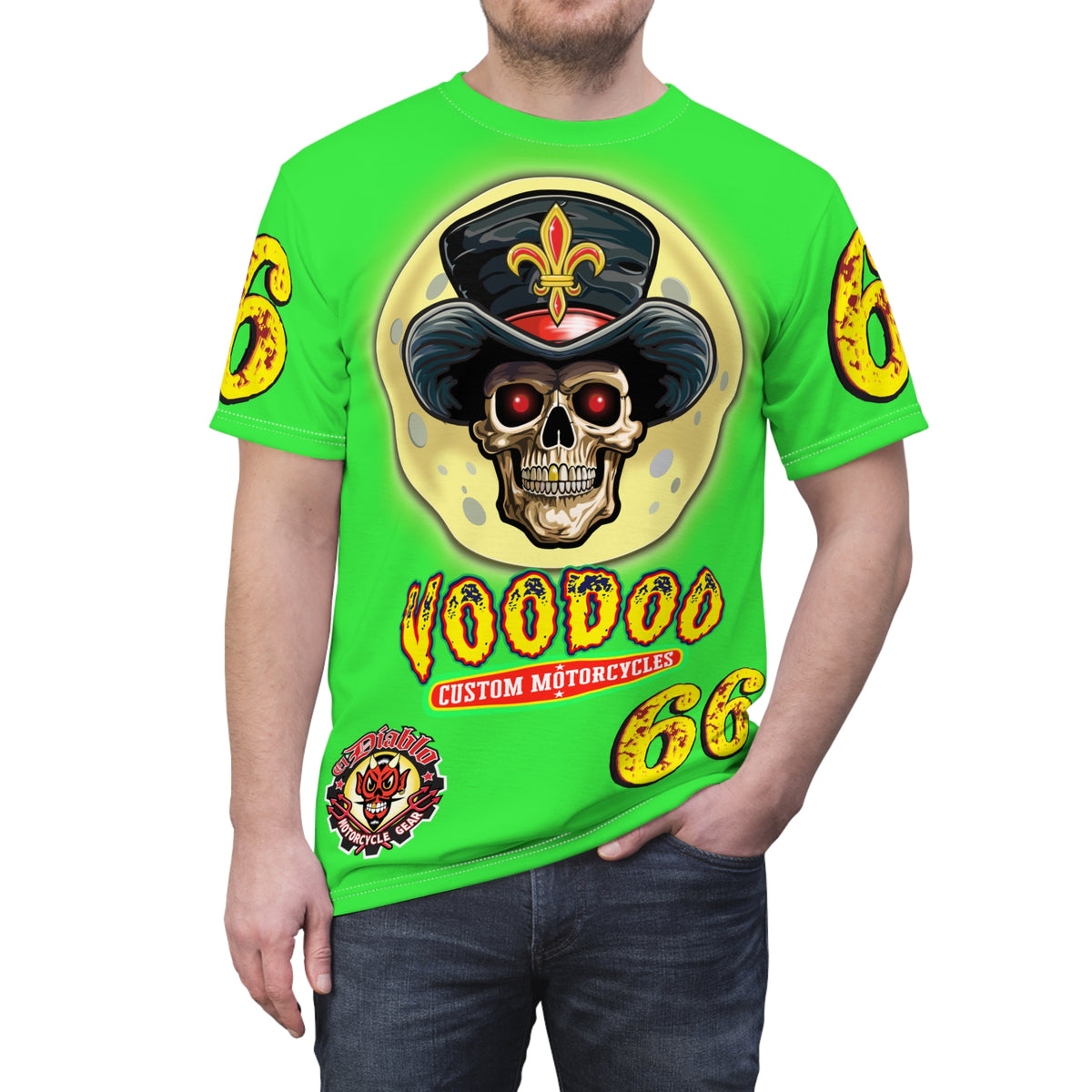 Voodoo Nightmare 66  Ultimate Motorcycle HiViz Super Tee, XLGraphics , Custom Riding Apparel
