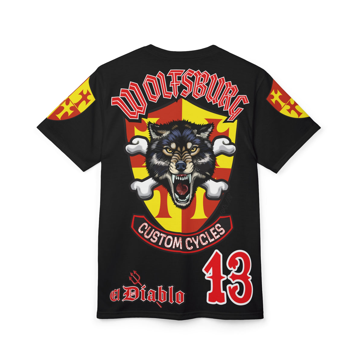 Wolfsburg Custom Cycles HiViz Graphic Super Tee for Bikers