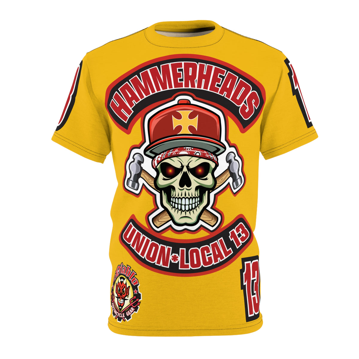 Hammerheads Union Local 13 HiViz Super Tee - Rough Tough Bad Attitude Motorcycle Riding Tee