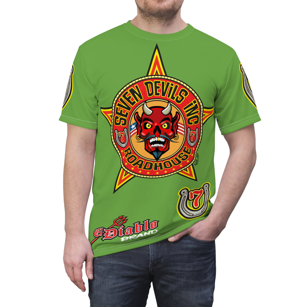Seven Devils Inc. Roadhouse HiViz Graphic Tee - Motorcycle Custom Riding Super Tee