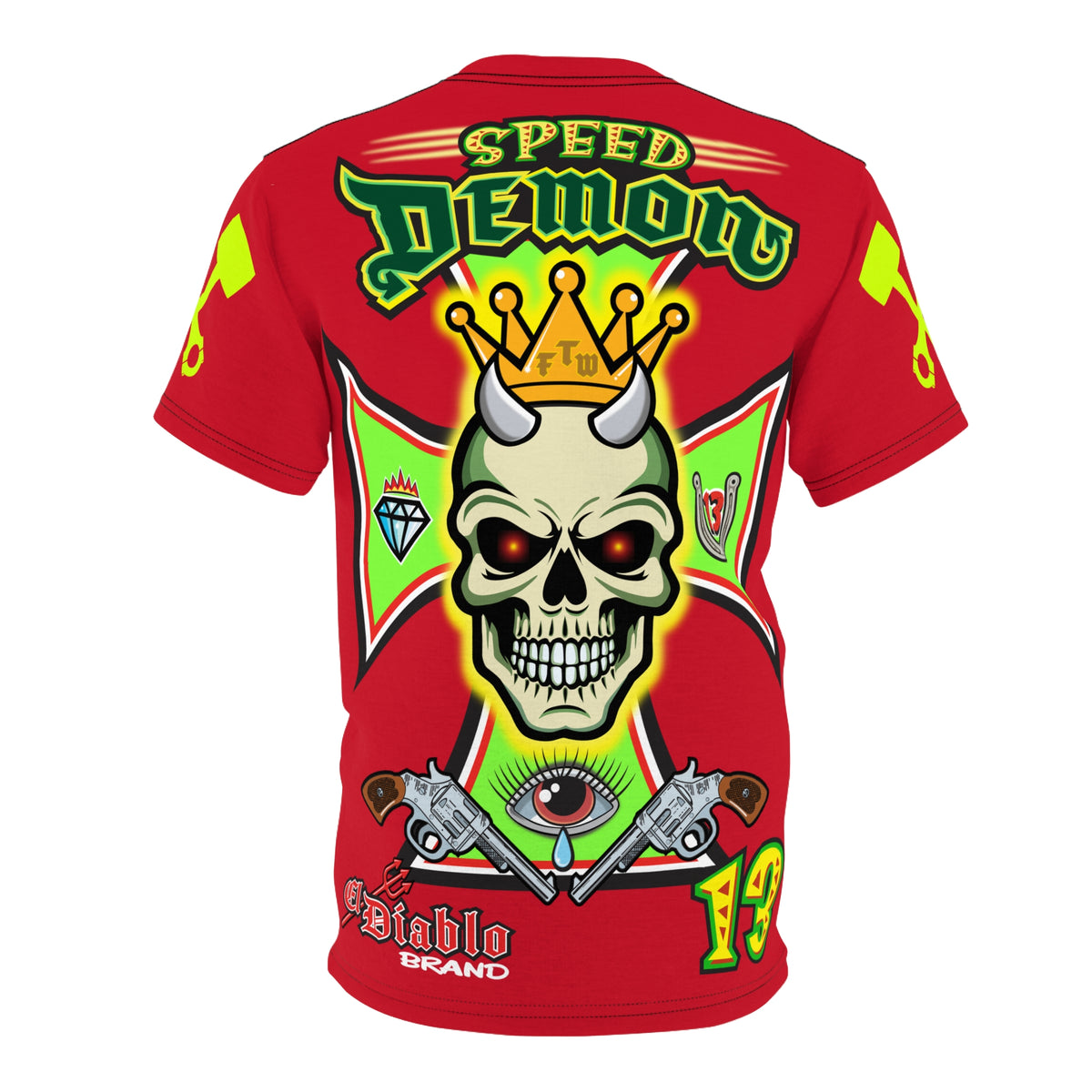 Speed Demon Hellfire HiViz Super Tee - THE Perfect Motorcycle Riding Tee - High Comfort & Perfect Fit Super Tee