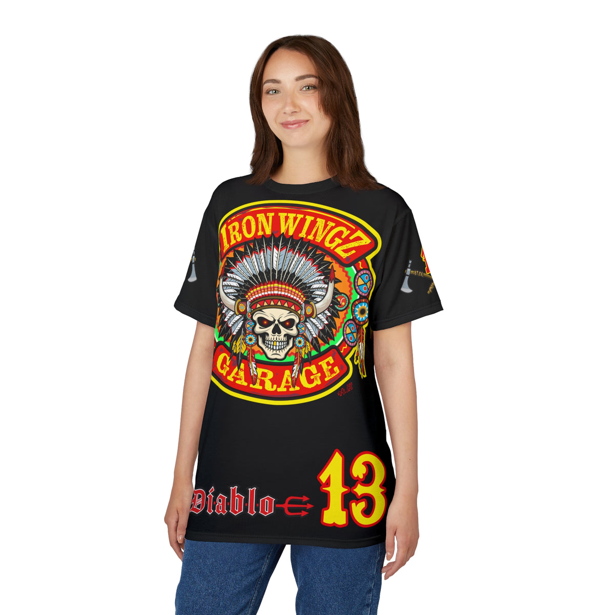 Iron Wingz Garage HiViZ Motorcycle Rider Super Tee