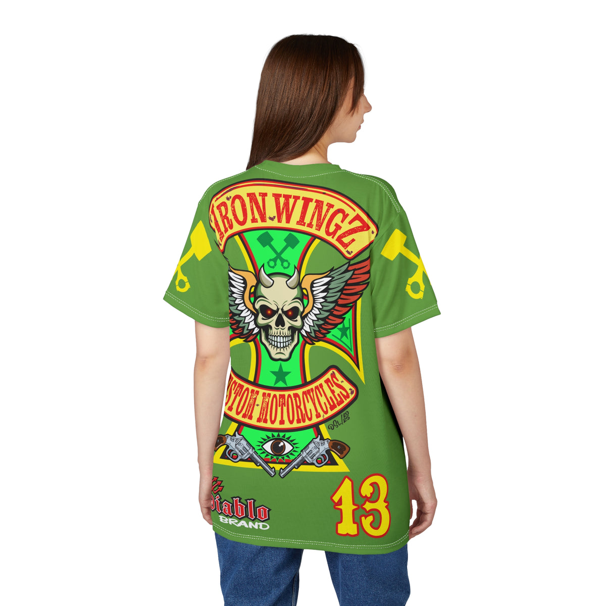 Iron Wingz Garage HiViz Super Tee, Unisex Graphic T-Shirt, Rockabilly Style Shirt,  Perfect Gift for Bikers