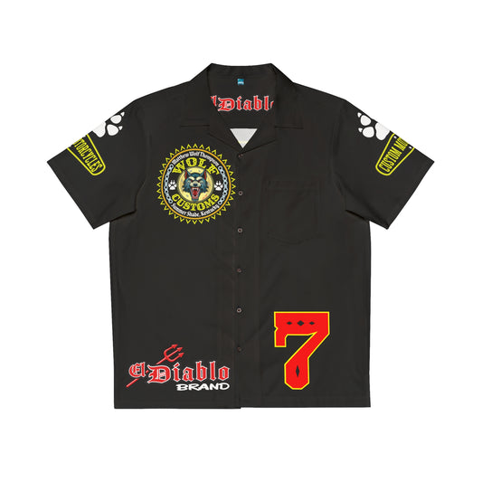 Big Bopper MWT Wolf Customs Motorcycle Hawaiian Shirt -  For Big Men to Size 5XL