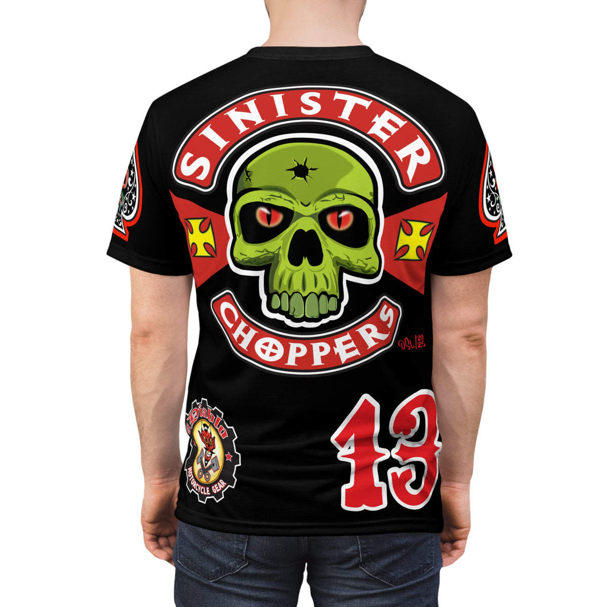 Sinister Choppers - BAD in BLACK - HiViz Custom Super Tee - High Performance Riding Wear