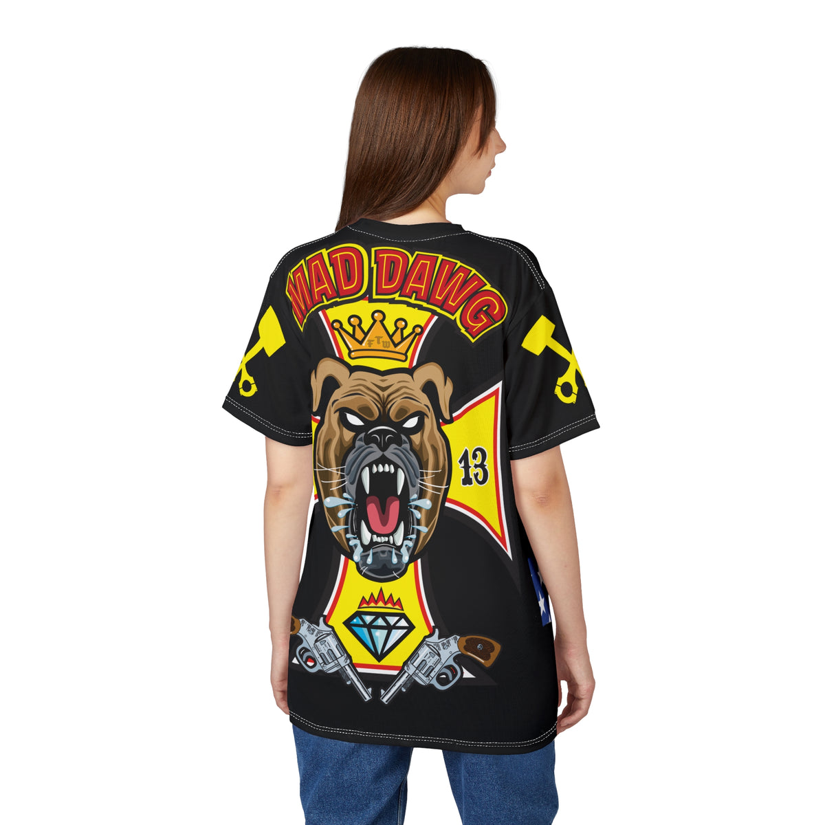 Mad Dawg Customs HiViz Americana - Motorcycle Riders Super Tee