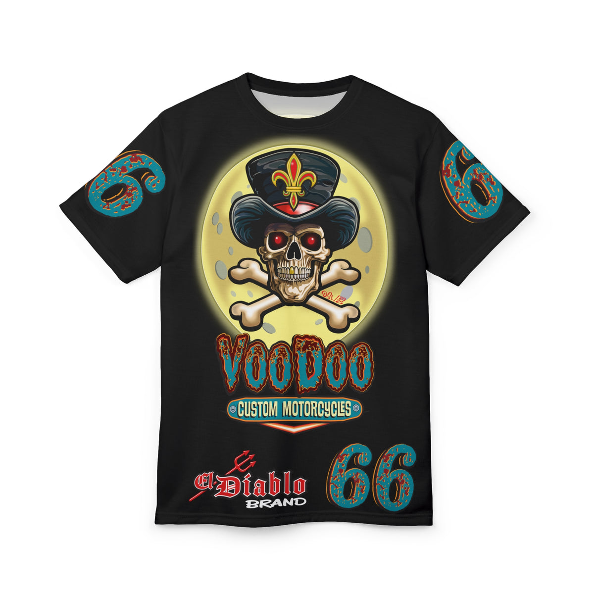 Voodoo Customs Tie Dye Blast Graphic Tee –  Edgy Style for Bikers