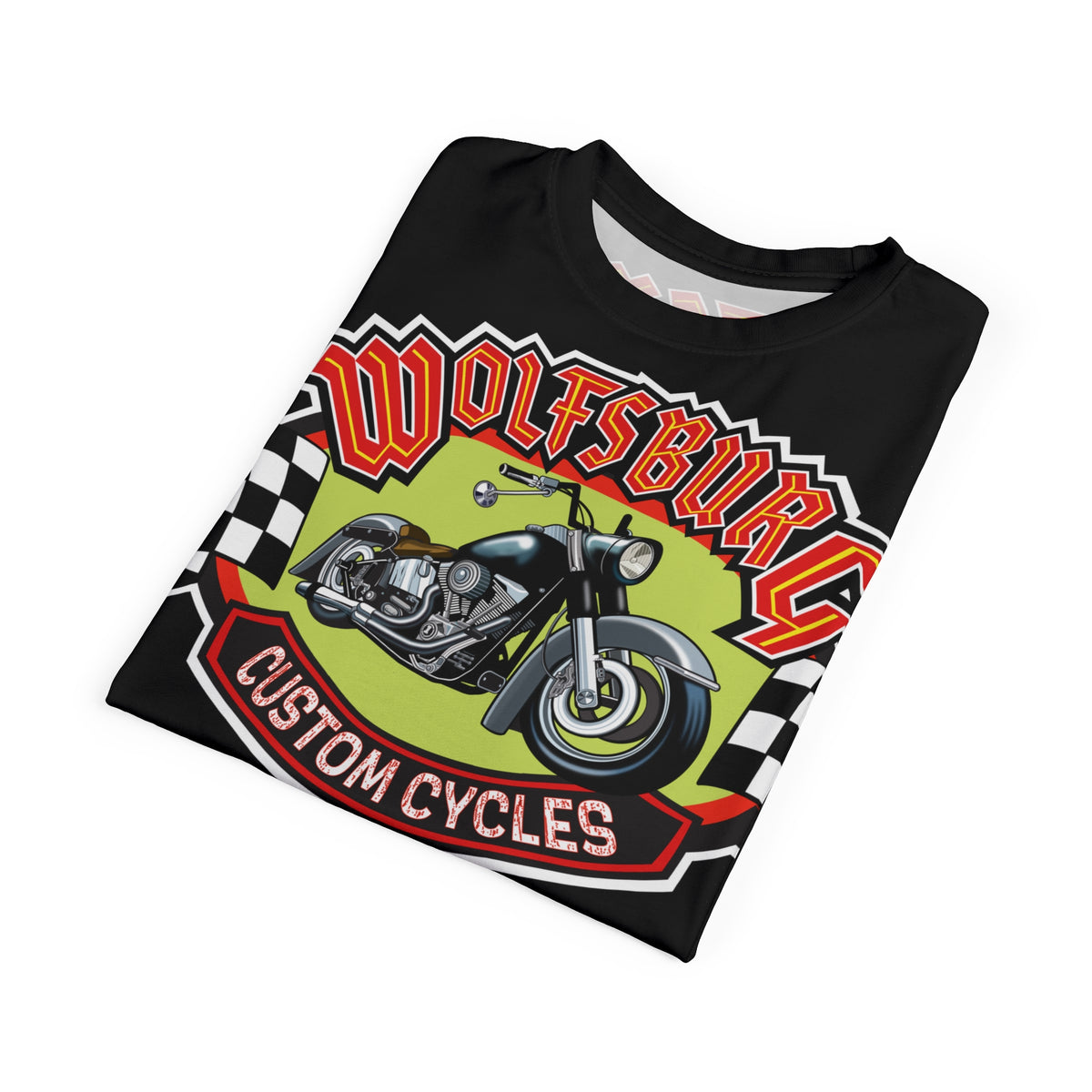 Wolfsburg Custom Cycles HiViz High Comfort Motorcycle Riders Super Tee